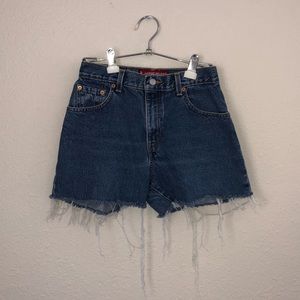 Distressed Levi High Waisted Shorts
